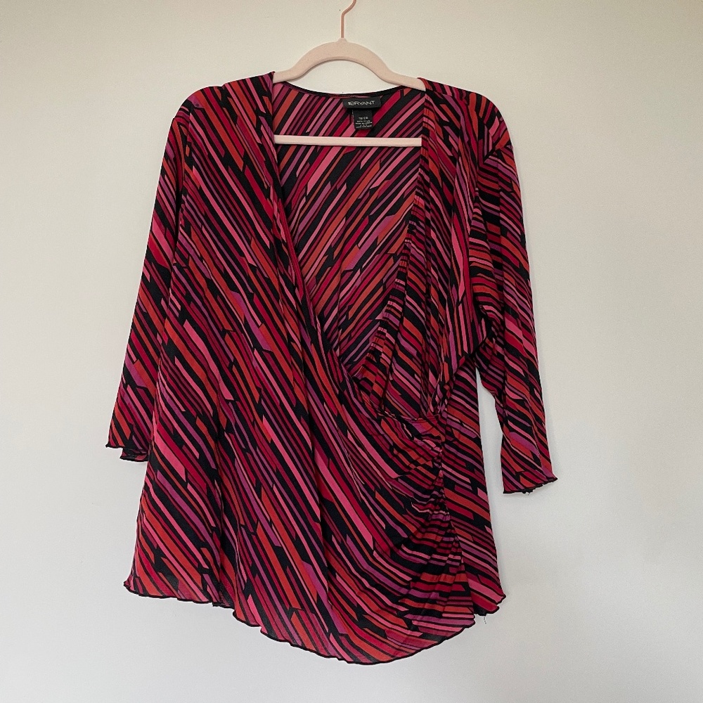 Striped wrap top